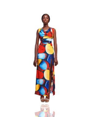 Multicolor Abstract Maxi Dress